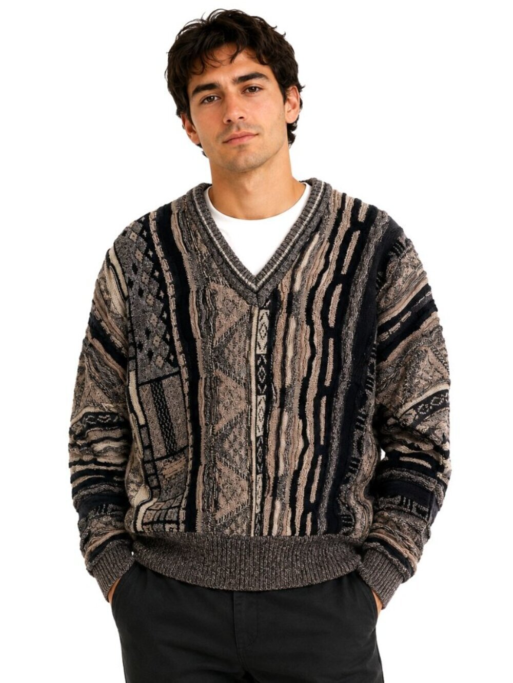 Vintage Maglificio Florence Italian Wool V-Neck Sweater